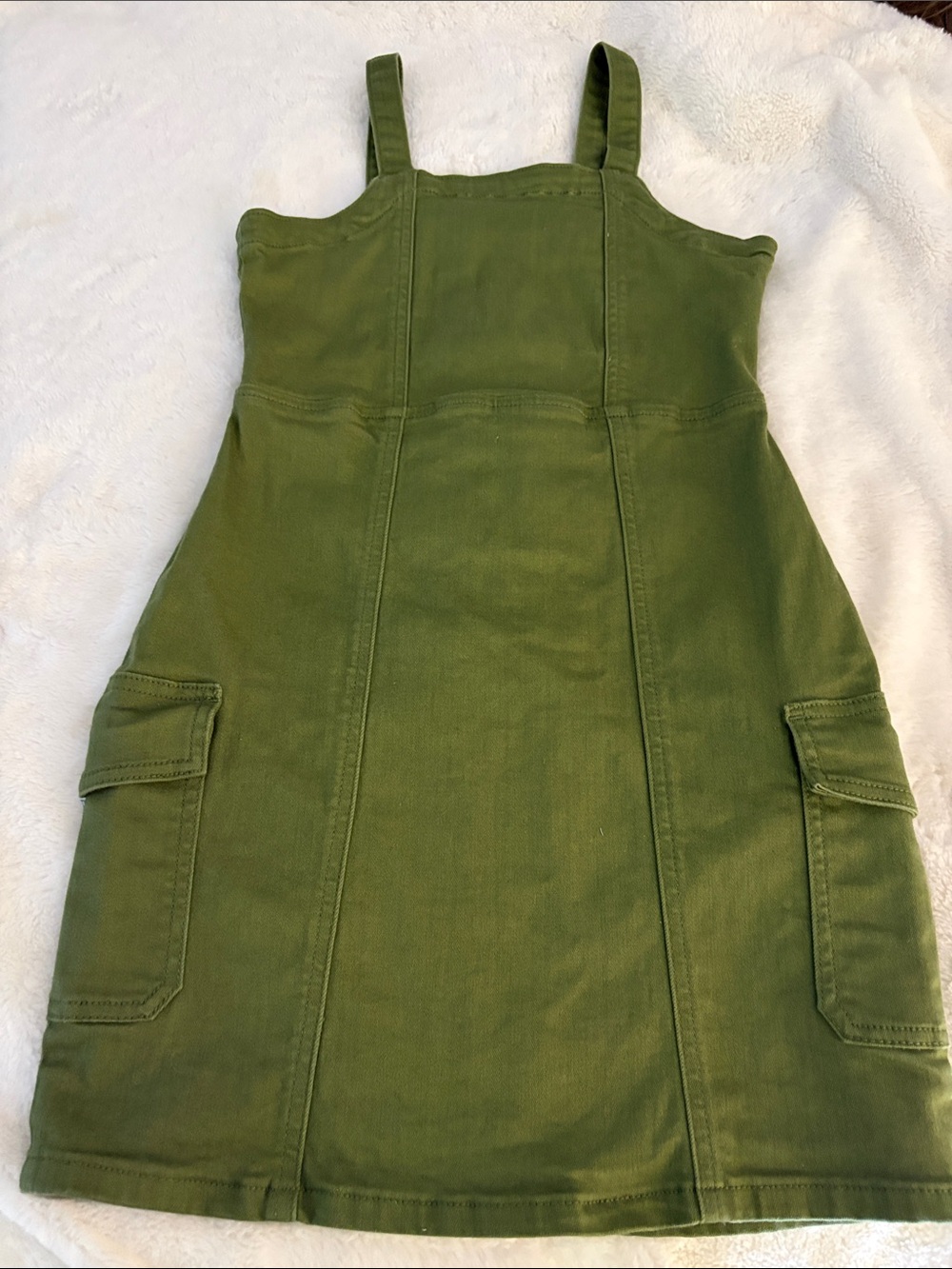 art class Olive Utility Mini Dress with Cargo Pockets
